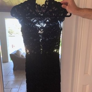 Nightcap fitted black lace mini dress